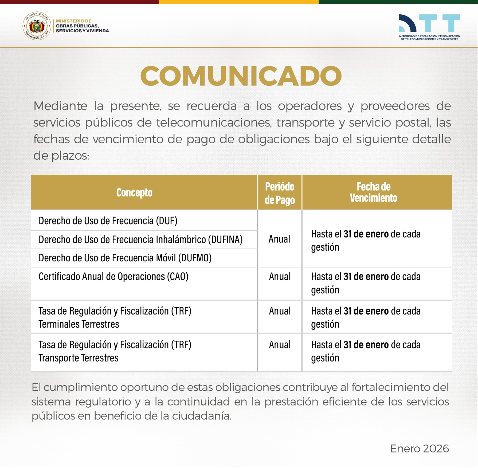 Comunicado