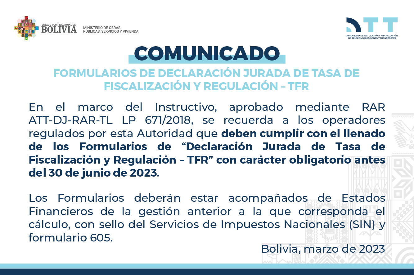 Formulario de Declaración Jurada de TFR