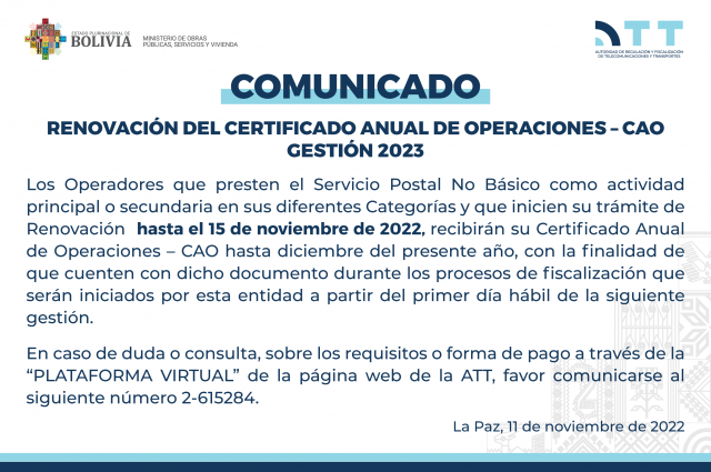 Imagen de comunicado