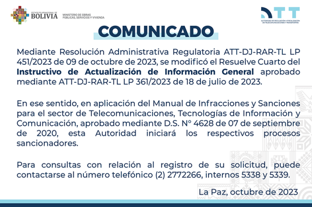 Imagen de comunicado