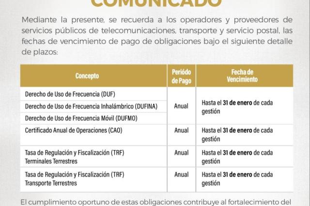 Imagen de comunicado