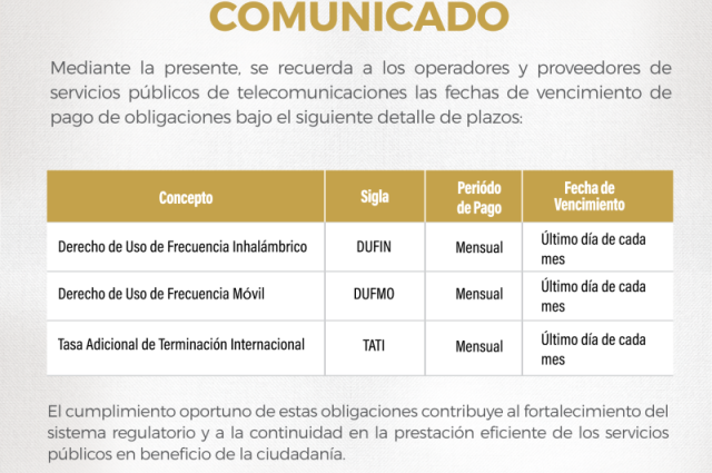 Imagen de comunicado