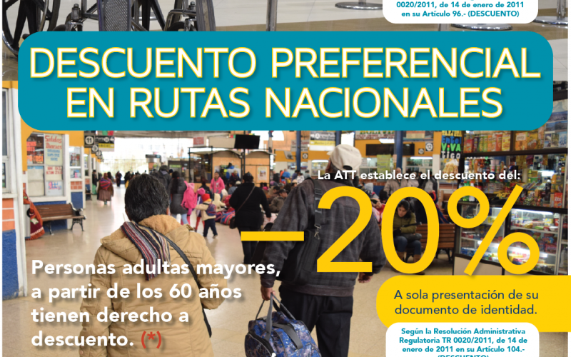 Personas con discapacidad y adultos mayores gozan de descuentos en tarifas de transportes